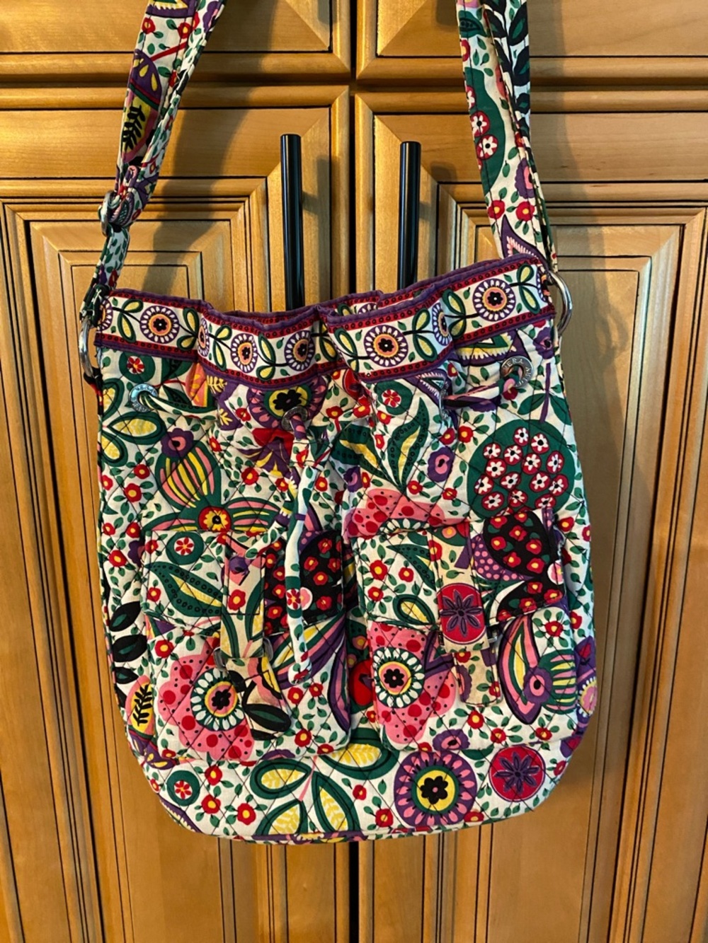Vera Bradley Cream Multicolor Quilted Floral Crossbody